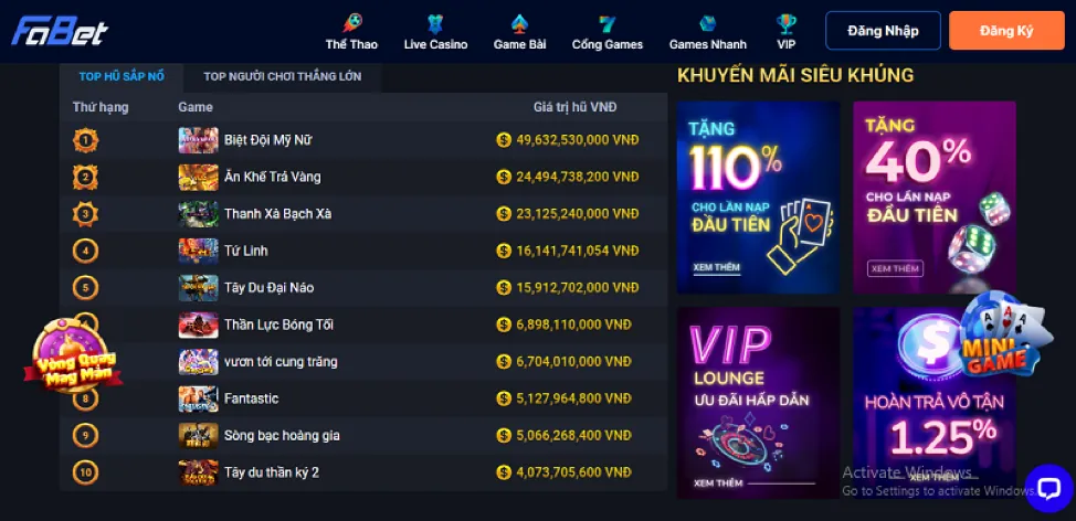 Hoàn trả tiền cược Vnew88